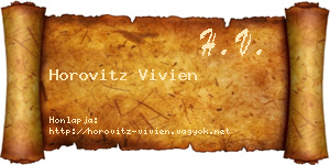 Horovitz Vivien névjegykártya